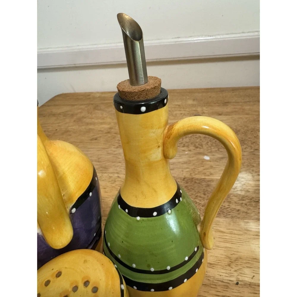 Tabletop‎ Gallery Bohemian Stripe Oil Bottles and Salt Shaker